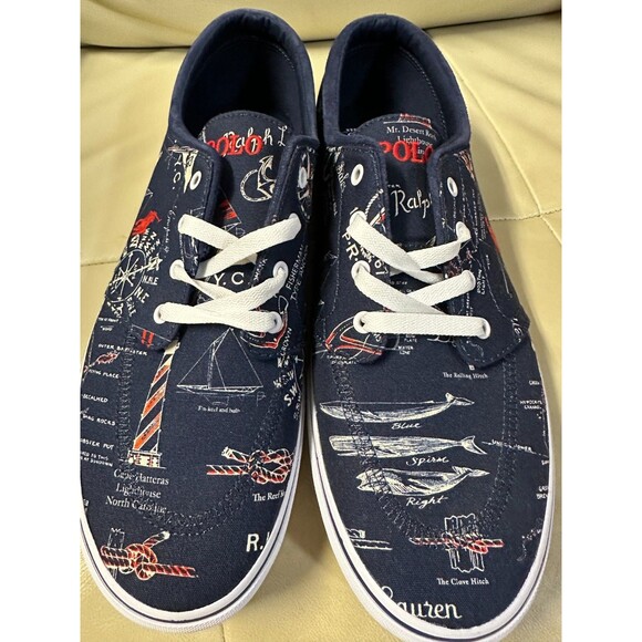 NWOB POLO RALPH LAUREN MEN'S shoes 14 Faxon X graphics Canvas Sneaker - Picture 2 of 12